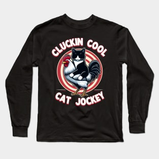 Tuxedo Cat On A Chicken Long Sleeve T-Shirt